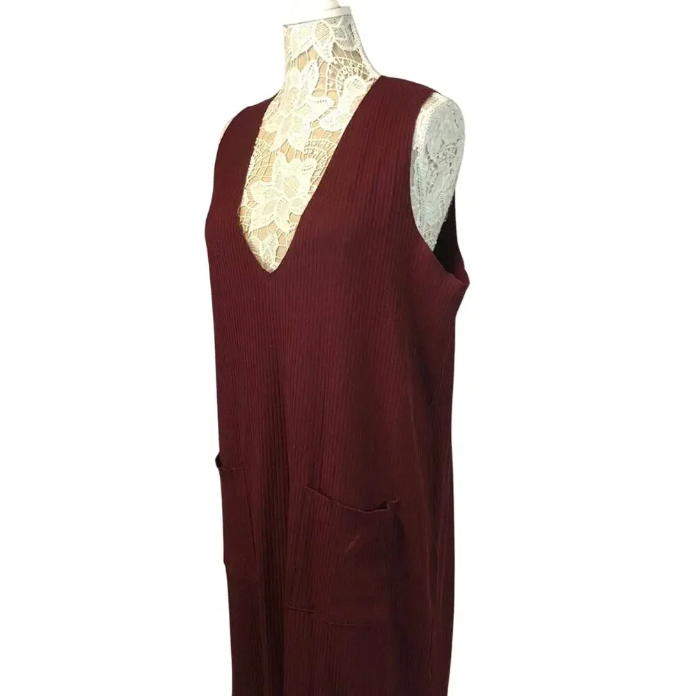 NWT Dual Nature ribbed dress in wine from Nordstrom Rack size large